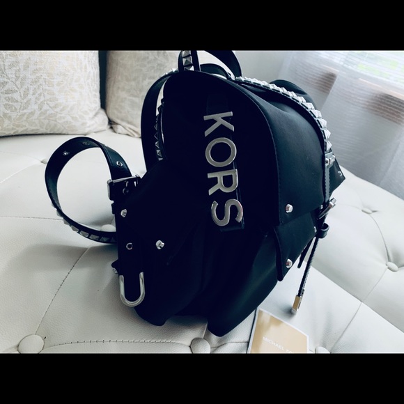 Sold NEW Michael Kors Black Stud Backpack - Picture 2 of 8